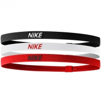 Opaski na głowę Nike Elastic 2.0 3 szt. czerwona, biała, czarna N1004529083OS