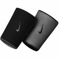 Frotki na nadgarstek Nike Dri-Fit Doublewide Wristbans 2 szt. czarno-szare NNNB0022OS