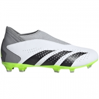 Buty piłkarskie dla dzieci adidas Predator Accuracy.3 Laceless FG biało-szare IF2265
